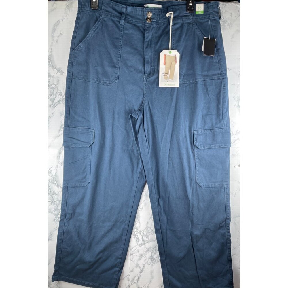 Regeneration By Celebrity Pink Womens Size 18 RELAXED Cargo Pants Blue